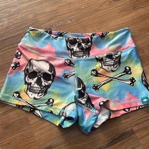 Size small colored skull shorts.